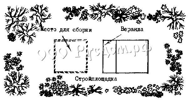 Разметка стройплощадки для сруба