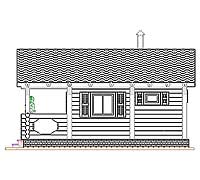 Боковой фасад бани Дачная-3