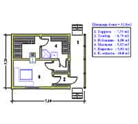 План первого этажа бани Дачная-4