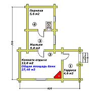 План первого этажа бани Валентина