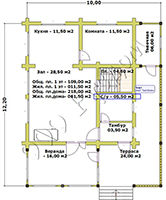 План первого этажа коттеджа Мечта-5
