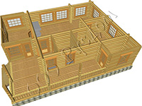 Вид первого этажа рубленого коттеджа Мечта-5