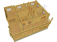 Вид второго этажа рубленого коттеджа Мечта-5