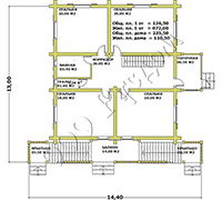 План первого этажа деревянного коттеджа Градомир