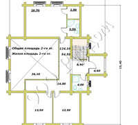 План второго этажа коттеджа Купеческий