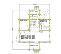 План первого этажа коттеджа из сруба Мстислав