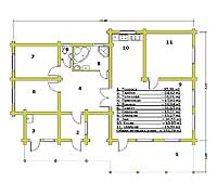 План первого этажа рубленого коттеджа Норвегия