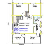 План первого этажа дачи Дачник-5