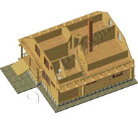 Вид масардного этажа дачного дома Дачник-8