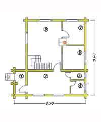 План первого этажа деревянного дома Слободка