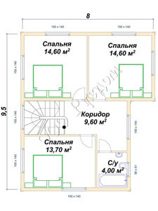 Второй этаж дачного дома «Аверкий»