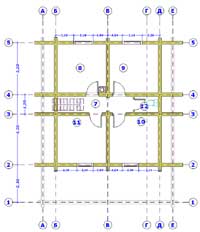 План второго этажа дома из бревна Дергаево