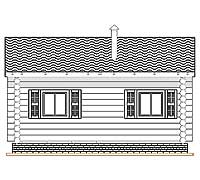 Боковой фасад деревянного дома Метелица-1