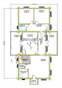 План второго этажа старинного дома с каминным залом Ретро-2