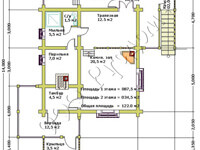 План первого этажа старинной бани с биллиардной Ретро-4