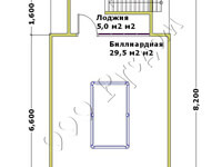 План второго этажа старинной бани с биллиардной Ретро-4