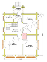 План первого этажа сельского дома 1880 г