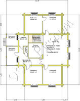 План первого этажа старинного двухэтажного дома проекта №52