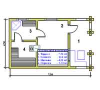 План первого этажа бани Дачная-3