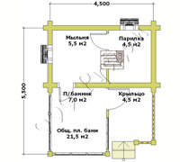 План первого этажа русской баньки