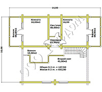 План второго этажа рубленого дома Благослав