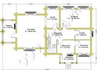 План первого этажа коттеджа Загородный дом