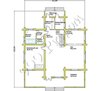 План первого этажа деревянного коттеджа Горазд