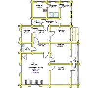 План первого этажа деревянного коттеджа Метелица-2