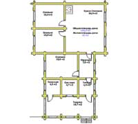 План первого этажа рубленого коттеджа Метелица-5