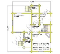 План первого этажа небольшого коттеджа Тихомир