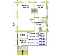 План первого этажа дачи Дачник-15