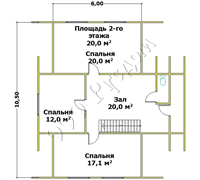 План мансардного этажа дома Дачник-16