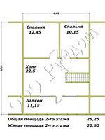 План мансардного этажа дачи Дачник-2