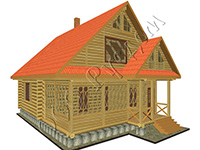 Возможный вид дачного дома Дачник-20 со стороны веранды