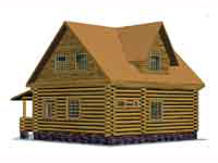 Возможный вид деревянного дома Слободка со стороны главного фасада