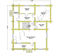 План первого этажа дома в стиле шале