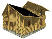 Вид деревянного дома Шале