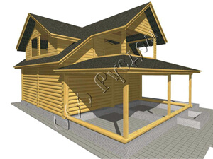 Общий вид сруба после установки