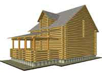 Общий вид сруба деревянного дома Светлана после установки